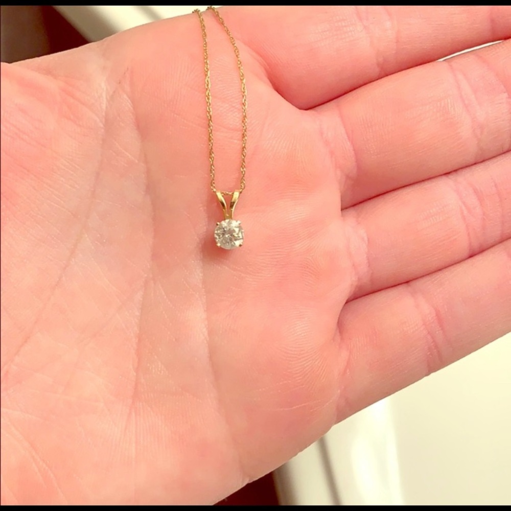 Diamond necklace with gold chain
